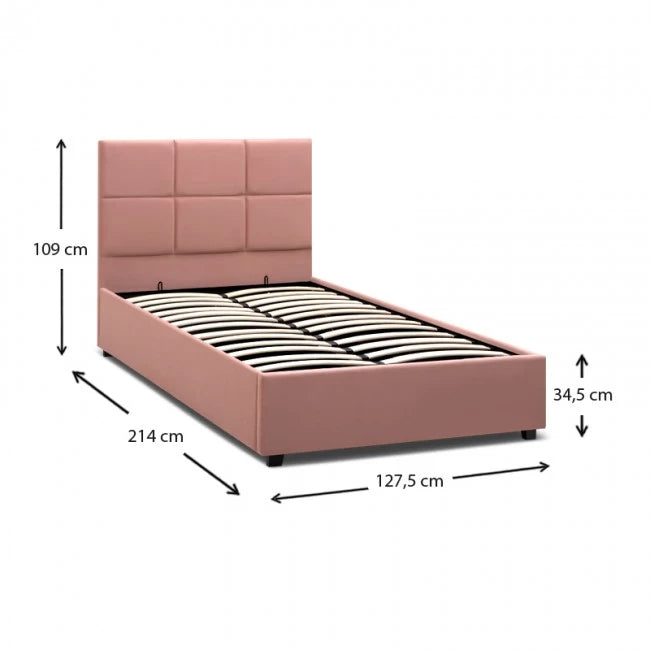 Κρεβάτι Casper Με Αποθηκευτικό Χώρο 120x200cm Melon Pink