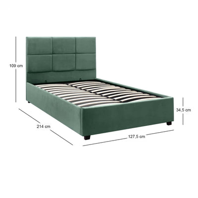 Κρεβάτι Casper Με Αποθηκευτικό Χώρο 120x200cm Dark Green
