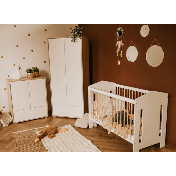 Βρεφικό Κρεβάτι Ida Λευκό/Φυσικό Ξύλο 120x60cm