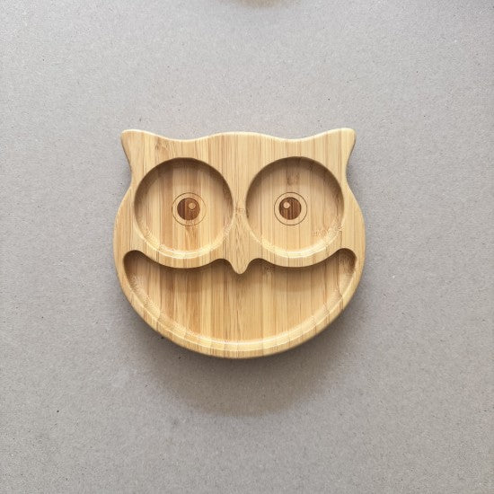 Πιατάκι Οικολογικό Bamboo Με Aντιολισθητική Bάση Owl