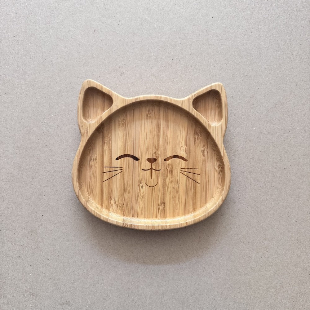 Πιατάκι Οικολογικό Bamboo Με Aντιολισθητική Bάση Cat