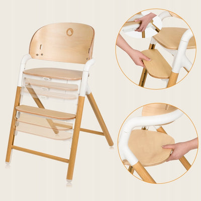 Καρεκλάκι Φαγητού Celia 3 σε 1 White Natural Wood Lionelo