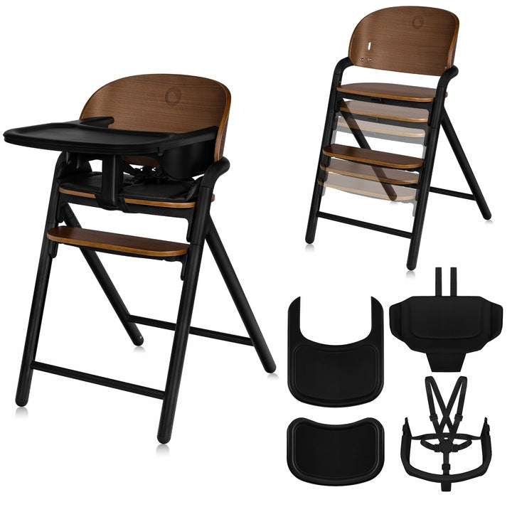 Καρεκλάκι Φαγητού Celia 3 σε 1  Black Wood Lionelo
