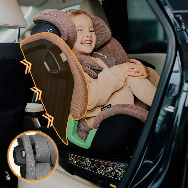 Κάθισμα Αυτοκινήτου Harmony i-Size 40-150 cm isofix Green Olive Leather Lionelo