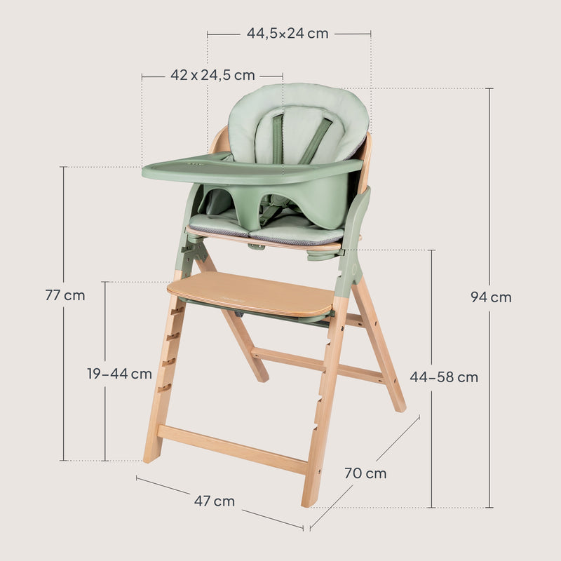 Καρεκλάκι Φαγητού Megan 3 σε 1 Green Wood Lionelo