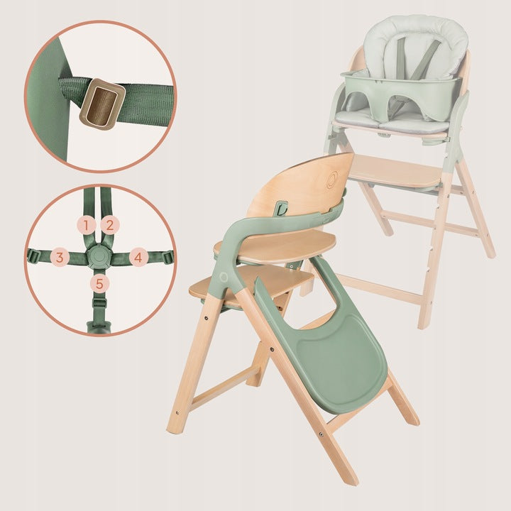 Καρεκλάκι Φαγητού Megan 3 σε 1 Green Wood Lionelo