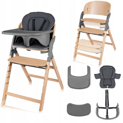 Καρεκλάκι Φαγητού Megan 3 σε 1 Gray Wood Lionelo