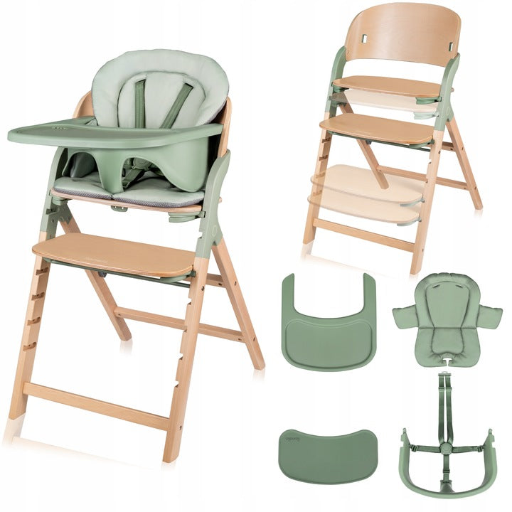 Καρεκλάκι Φαγητού Megan 3 σε 1 Green Wood Lionelo
