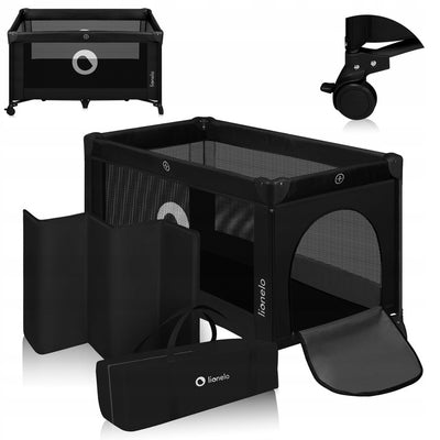 Παρκοκρέβατο Stefi Black Carbon Lionelo