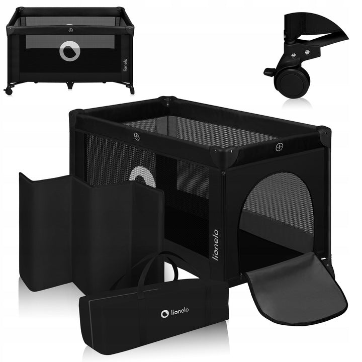 Παρκοκρέβατο Stefi Black Carbon Lionelo