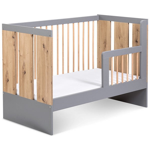 Βρεφικό Κρεβάτι Pauline Φυσικό Ξύλο/Γκρι 120x60cm