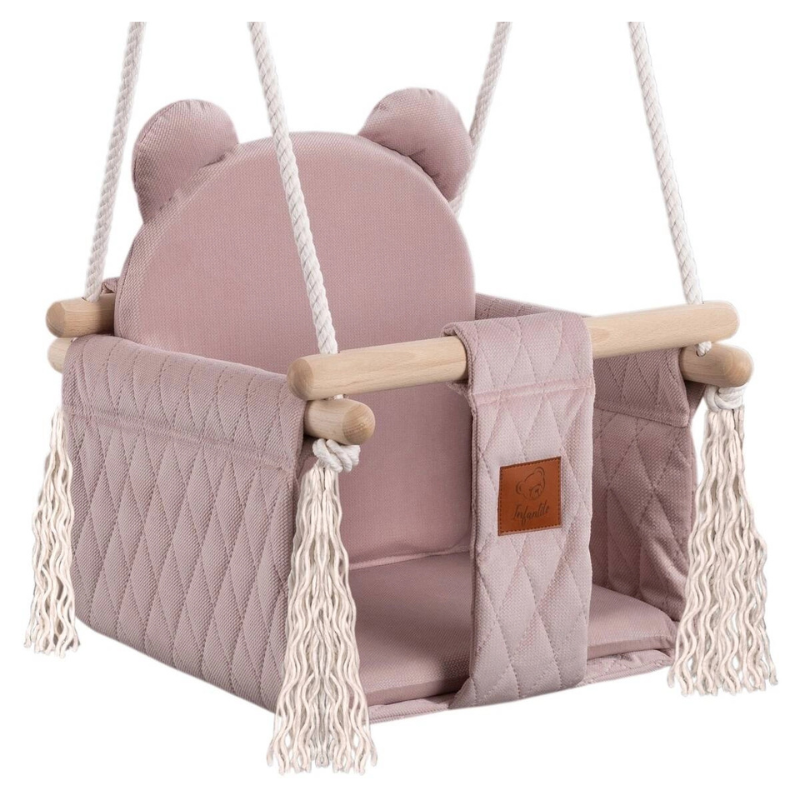 Παιδική Κούνια Velvet Quilted Light Pink