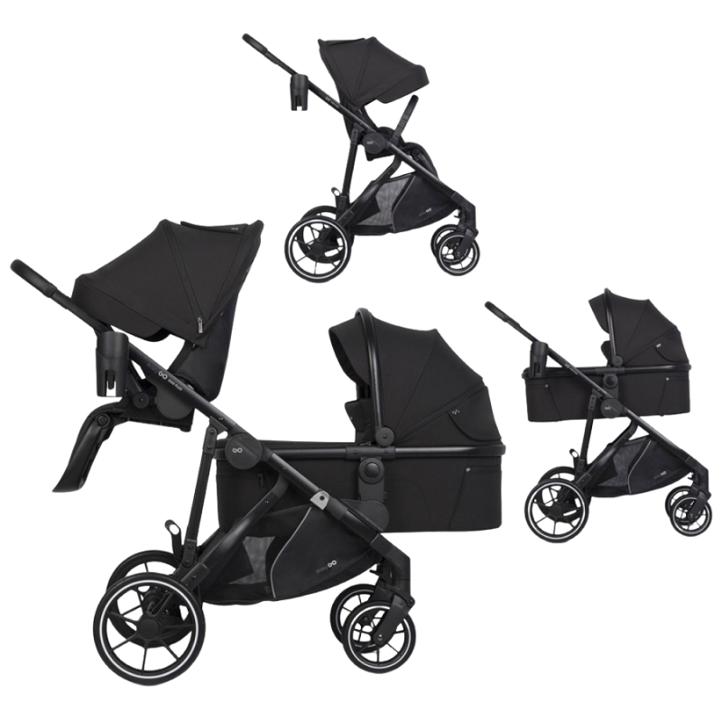 Καρότσι Διδύμων Eurocart Duoflex 1+1  Ebony Black EasyGo