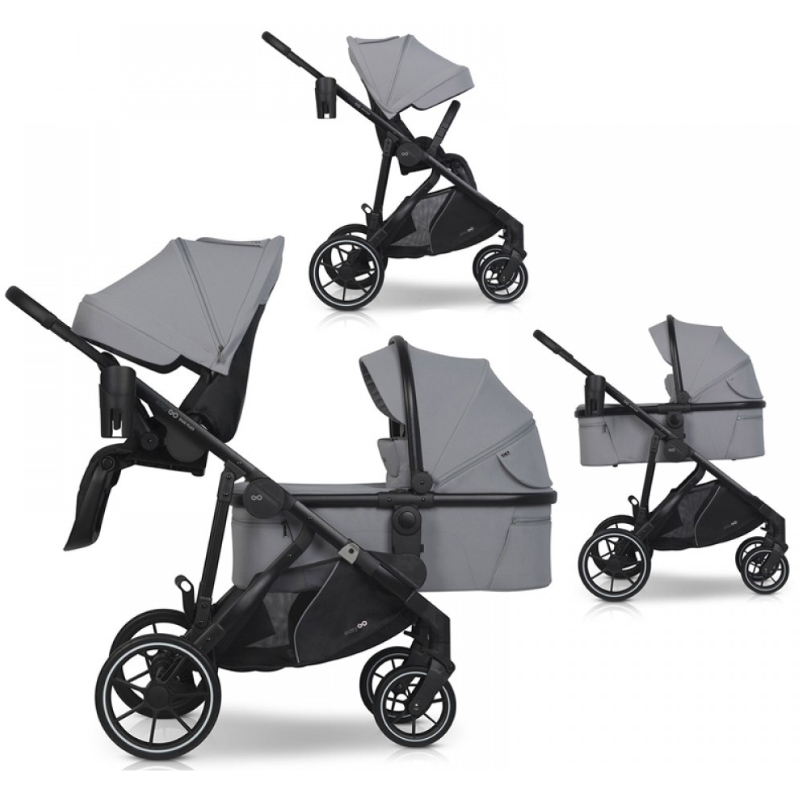 Καρότσι Διδύμων Eurocart Duoflex 1+1  Cloudy Grey EasyGo