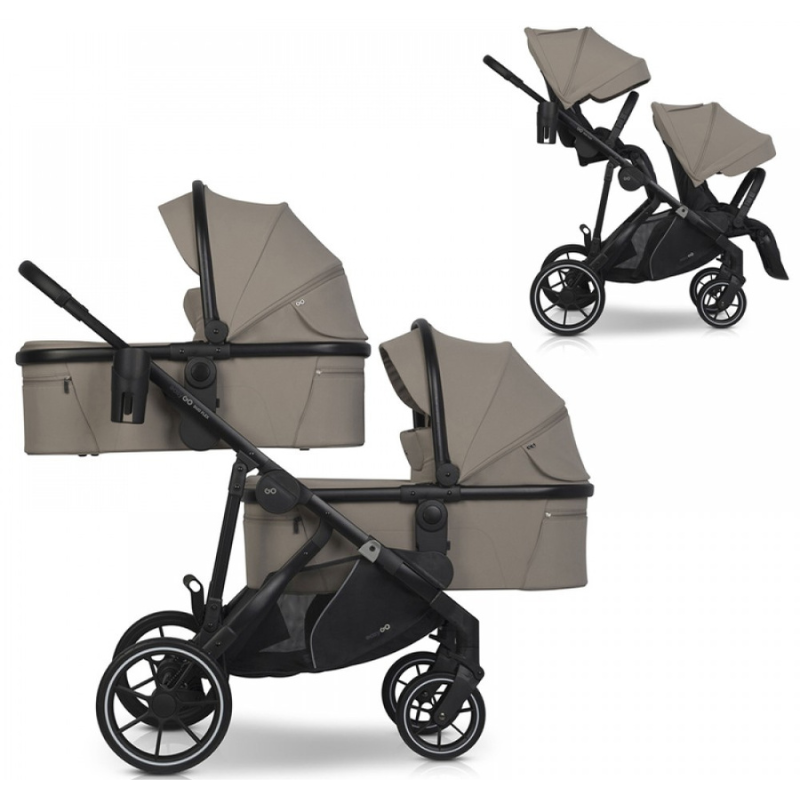 Καρότσι Διδύμων Eurocart Duoflex 2+2 Savana Beige EasyGo