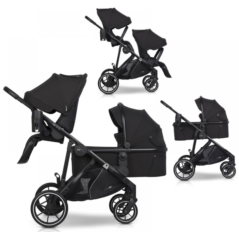 Καρότσι Διδύμων Eurocart Duoflex 2+2 Ebony Black EasyGo