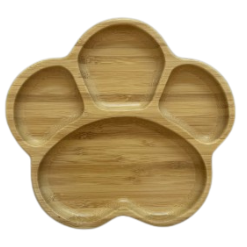 Πιατάκι Οικολογικό Bamboo Με Aντιολισθητική Bάση Paw