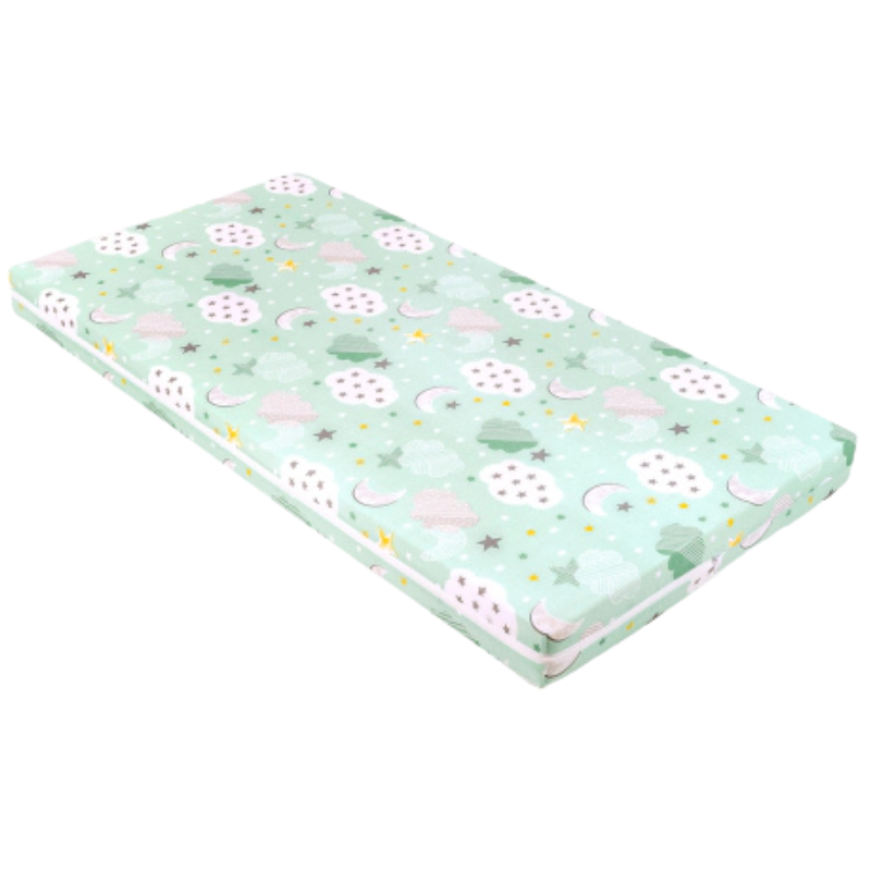 Βρεφικό Στρώμα Κούνιας Fantasia Plus Clouds Mint 120x60cm KikkaBoo