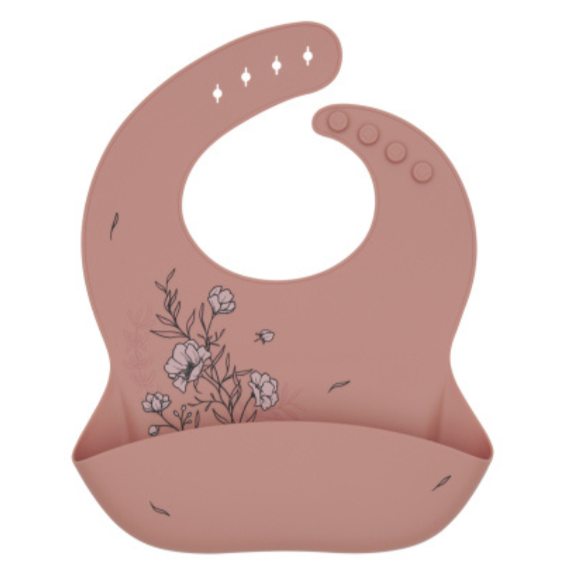 Σαλιάρα Σιλικόνης Flora Blush KikkaBoo