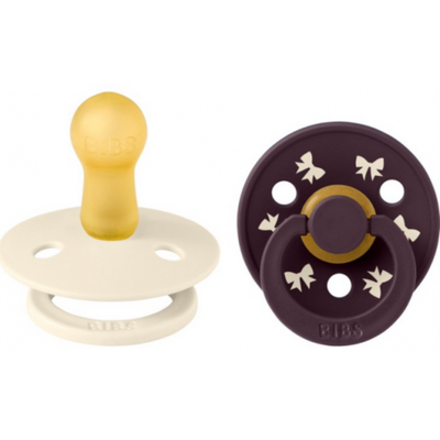 Πιπίλα Colour Latex Holiday Bow Ivory/ Plum 2τμχ