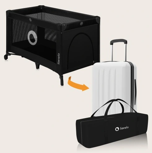 Παρκοκρέβατο Stefi Black Carbon Lionelo