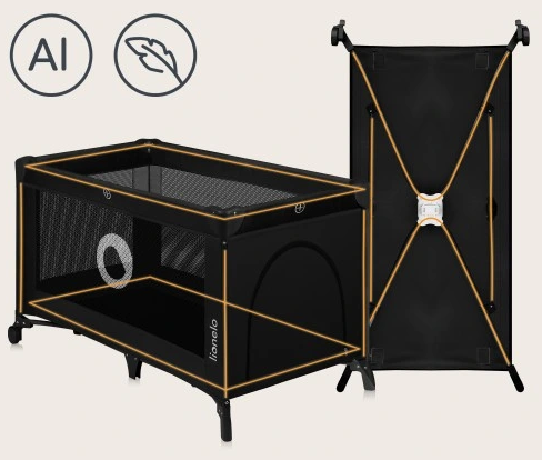 Παρκοκρέβατο Stefi Black Carbon Lionelo