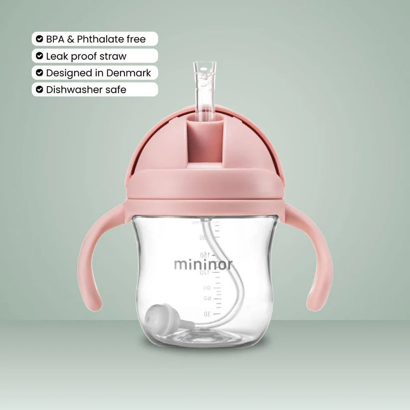 Εκπαιδευτικό Ποτηράκι Με Καλαμάκι Pink 220ml