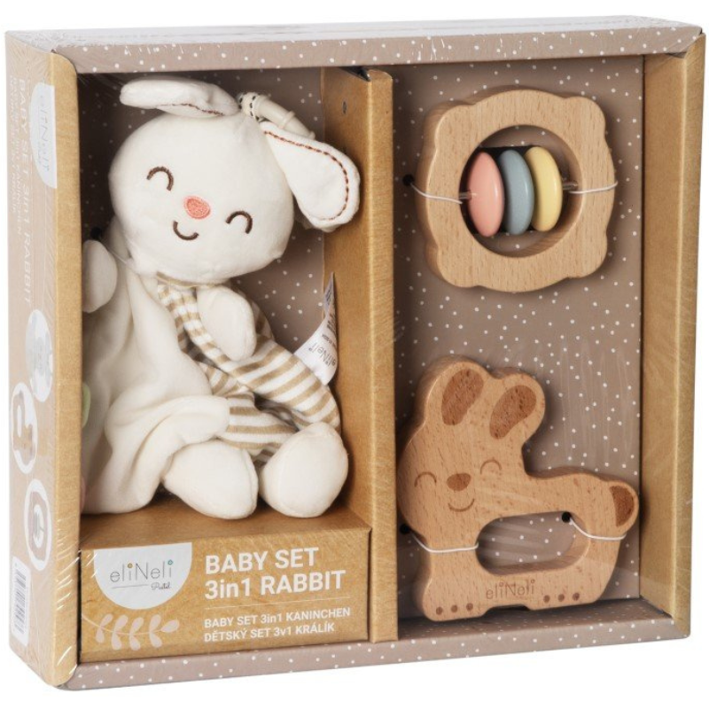 Βρεφικό Σετ Δώρου Montessori Rabbit Baby Set 3in1