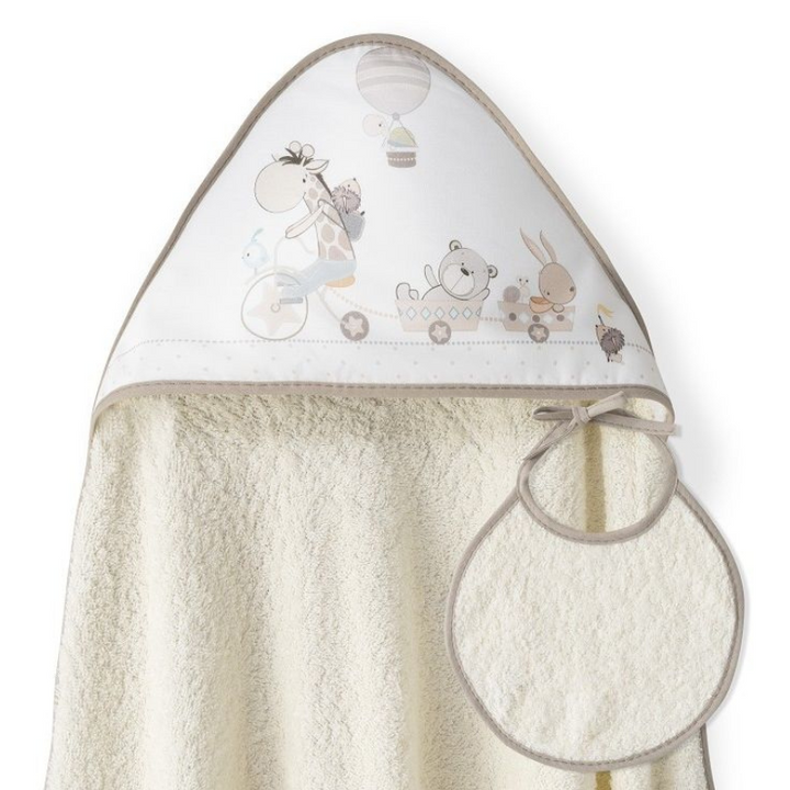 Σετ Μπουρνούζι & Σαλιάρα Jirafa Bicicleta Beige