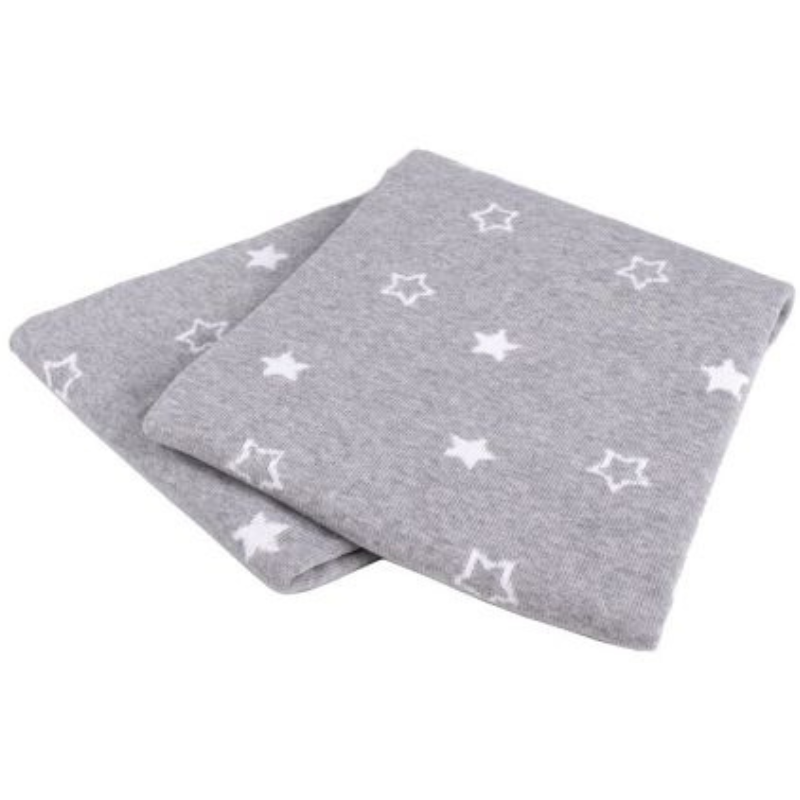 Κουβερτάκι Αγκαλιάς Βαμβακερό Stars Grey Interbaby