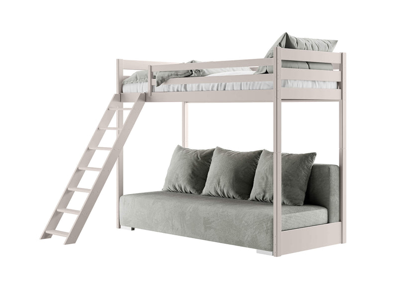 Κουκέτα SOFINO 3 Ατόμων με Σκάλα 90x200/140x200cm Cashmere - 10% Έκπτωση Στο Στρώμα