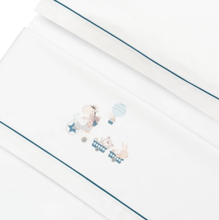 Σετ Σεντόνια Κούνιας 3τμχ 115x175 White/Petrol