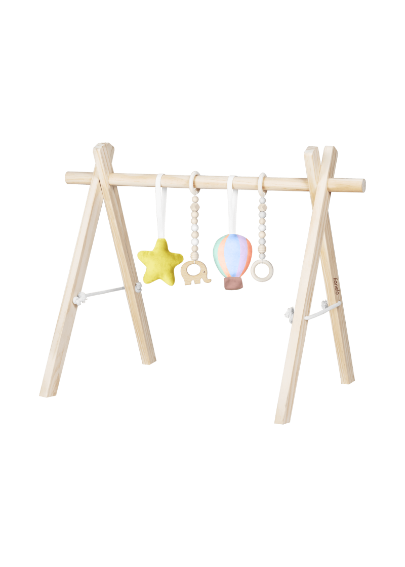 Ξύλινο Γυμναστήριο με Χαλάκι & Παιχνίδια Anis Set Lionelo