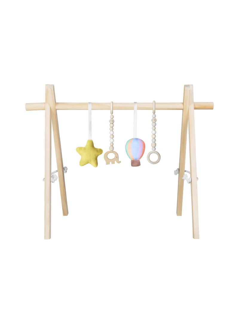 Ξύλινο Γυμναστήριο με Χαλάκι & Παιχνίδια Anis Set Lionelo