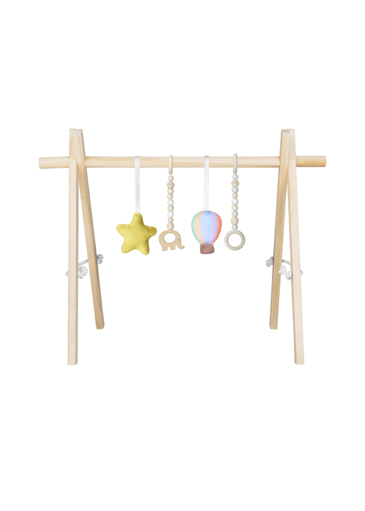 Ξύλινο Γυμναστήριο με Χαλάκι & Παιχνίδια Anis Set Lionelo