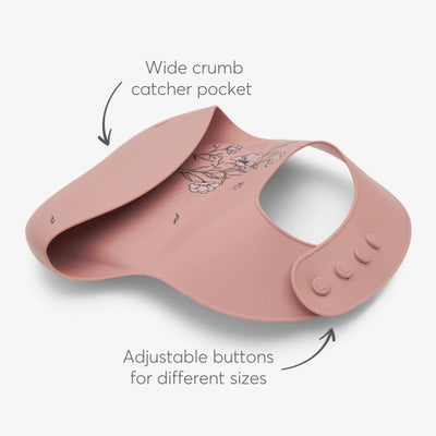 Σαλιάρα Σιλικόνης Flora Blush KikkaBoo