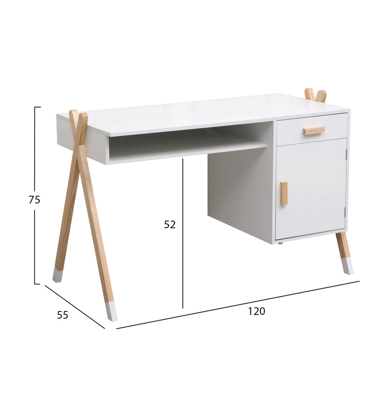 ΓΡΑΦΕΙΟ ΠΑΙΔΙΚΟ PASCHAL ΜΕΛΑΜΙΝΗ-ΞΥΛΟ ΠΕΥΚΟΥ 120x55x75Υεκ