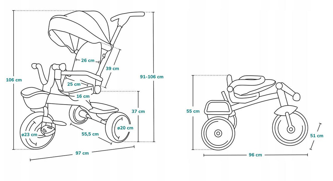 Τρίκυκλο Haari 4 Σε 1 Bubblegum Lionelo