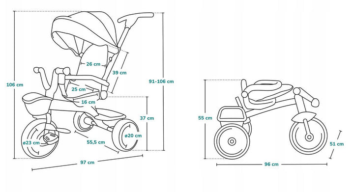 Τρίκυκλο Haari 4 Σε 1 Bubblegum Lionelo