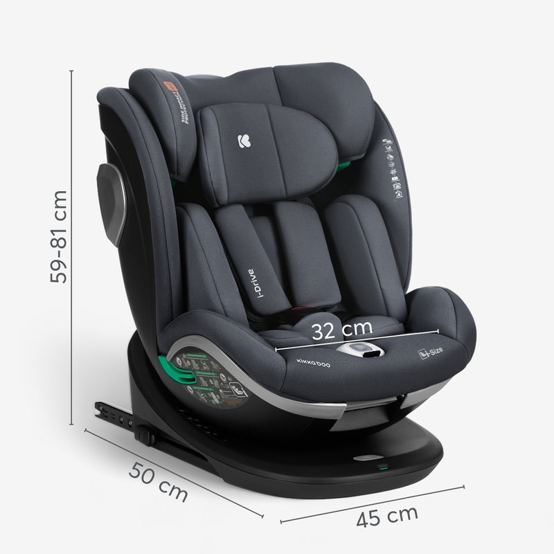 Κάθισμα Aυτοκινήτου i-Drive 360° Black i-Size 40-150cm KikkaBoo
