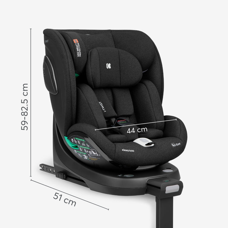 Κάθισμα Aυτοκινήτου i-Twist 360° Dark Grey i-Size 40-150cm KikkaBoo