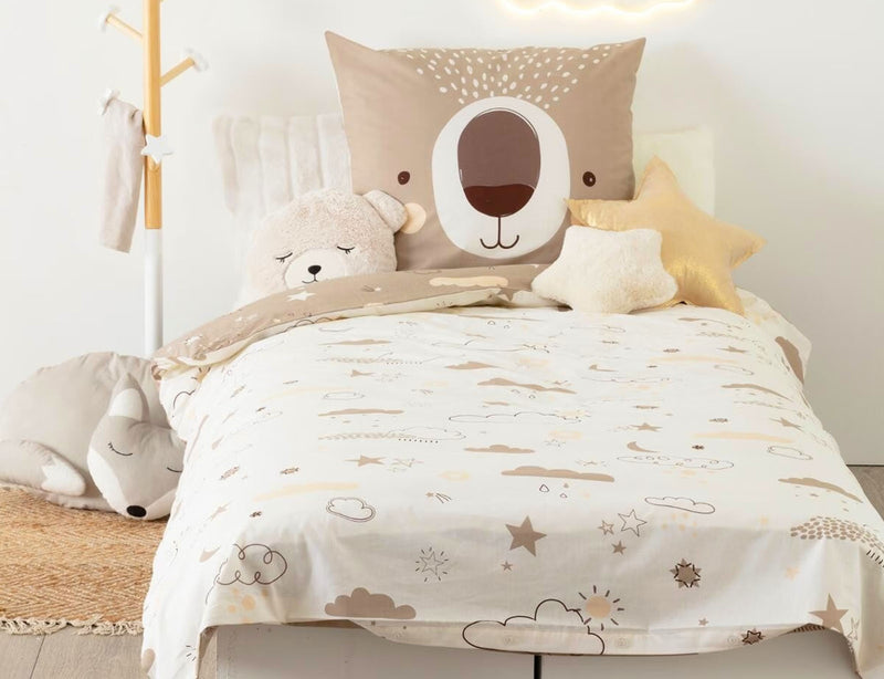 Σετ Μονή Παπλωματοθήκη & Μαξιλαροθήκη Bear 140x200cm