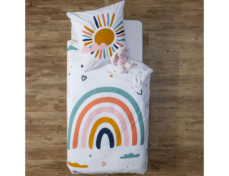 Σετ Μονή Παπλωματοθήκη & Μαξιλαροθήκη Rainbow 140x200cm