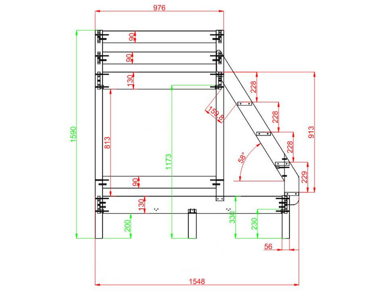 Κουκέτα ARARAT 3 Ατόμων με Σκάλα 90x200/140x200cm - 10% Έκπτωση Στο Στρώμα