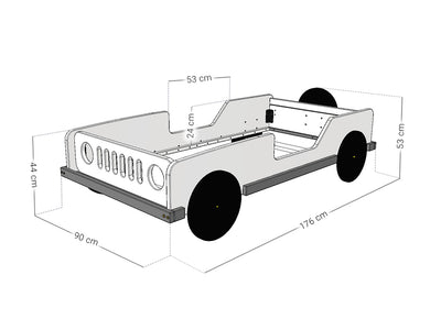 Παιδικό Κρεβάτι Jeep 80x160cm - 10% Έκπτωση στο Στρώμα