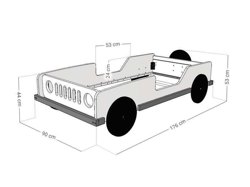 Παιδικό Κρεβάτι Jeep 80x160cm - 10% Έκπτωση στο Στρώμα