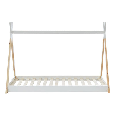 Παιδικό Κρεβάτι Munk Λευκό/ Φυσικό Ξύλο 190x90cm