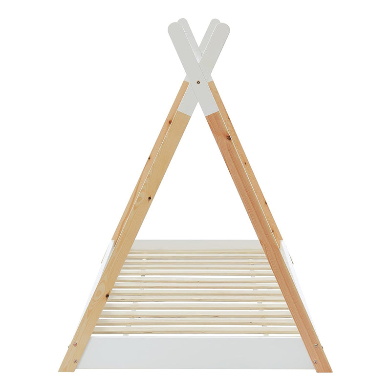 Παιδικό Κρεβάτι Munk Λευκό/ Φυσικό Ξύλο 190x90cm