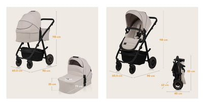 Βρεφικό Καρότσι Amber Plus 3 σε 1 Beige Sand Lionelo