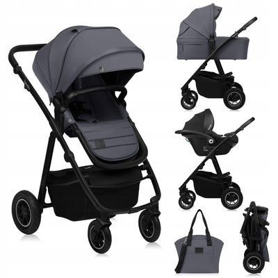 Βρεφικό Καρότσι Amber Plus 3 σε 1 Gray Graphite Lionelo